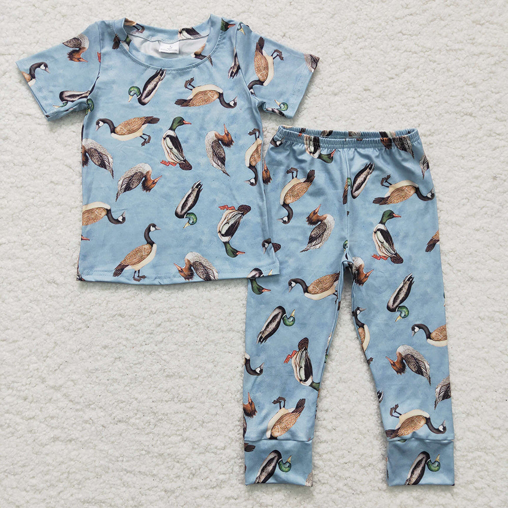 Baby Boys Duck Short Sleeve Shirt Pants Pajamas clothes sets