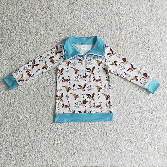 Baby boys duck pullover long sleeve shirts