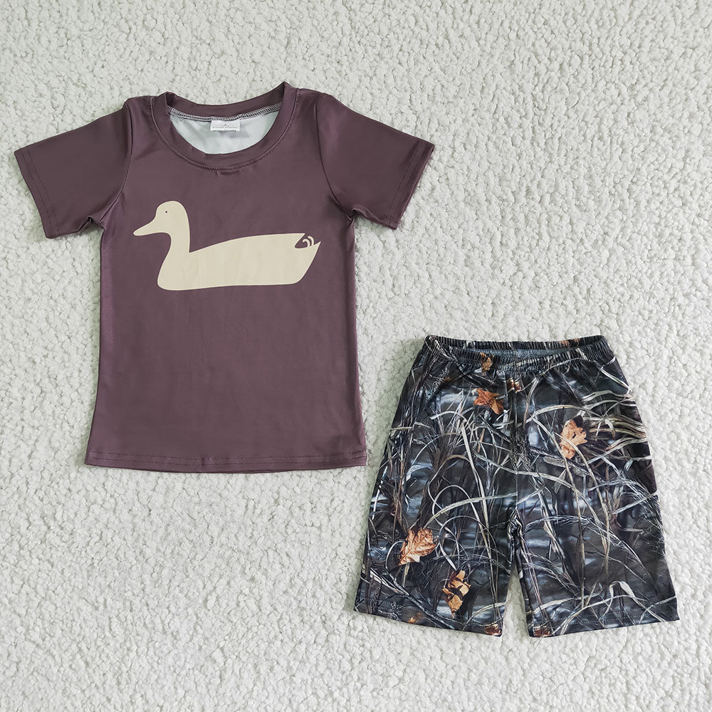 Baby boy duck camo summer shorts sets