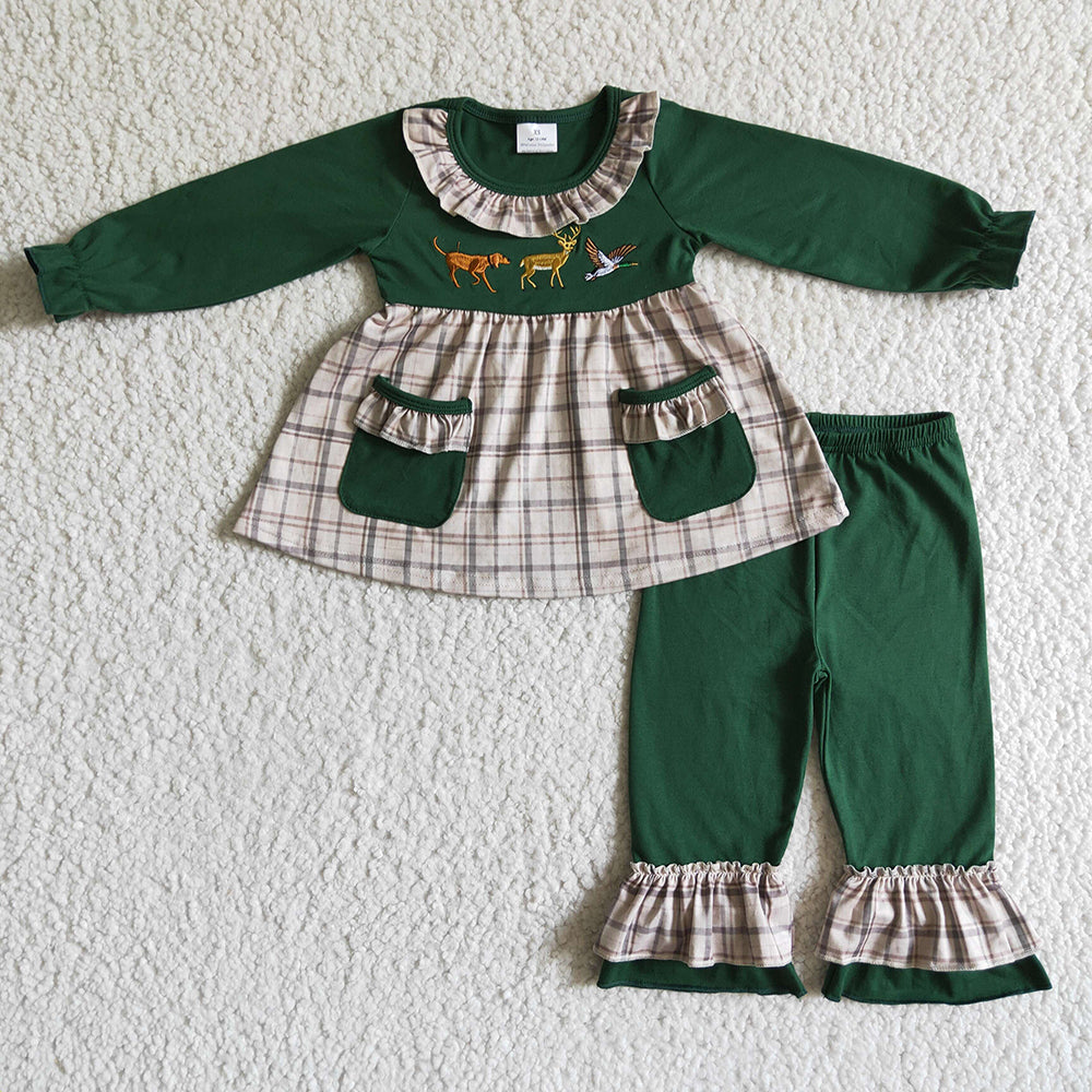 Baby girls duck deer dog hunting pants clothes sets