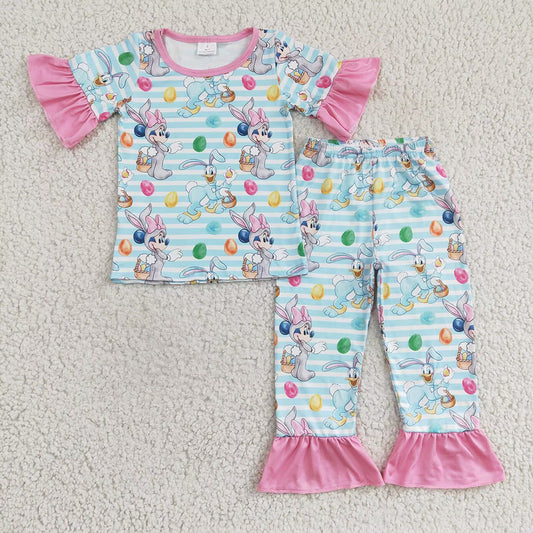 Baby Girls Eggs Easter Cartoon pajamas Pants sets