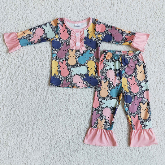 Baby Girls Easter Bunny Pajamas Sets