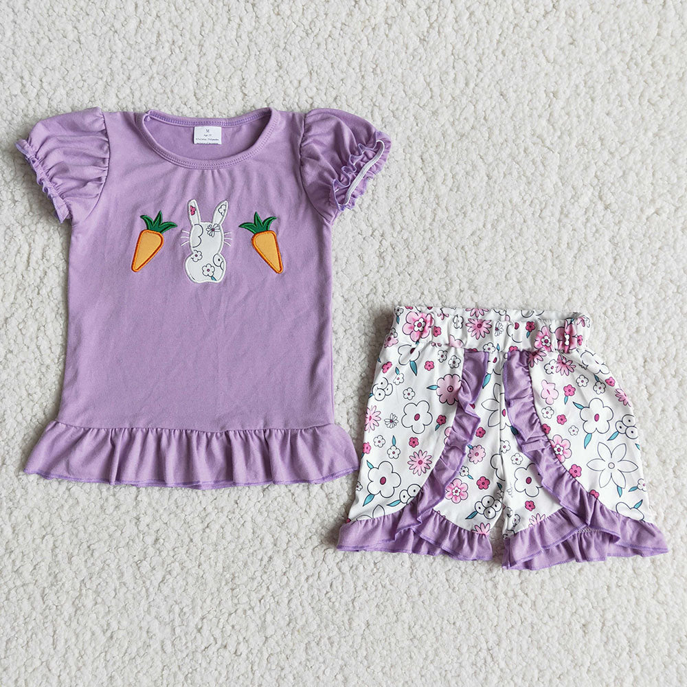 Easter bunny carrot shorts sets