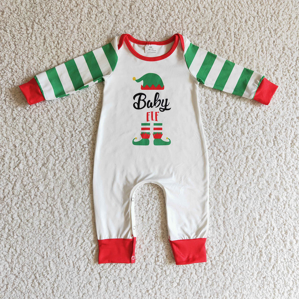 Baby boys Christmas cartoon stripe rompers