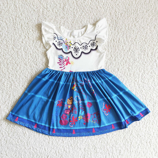 Baby girls princess magic design flutter sleeve dresses