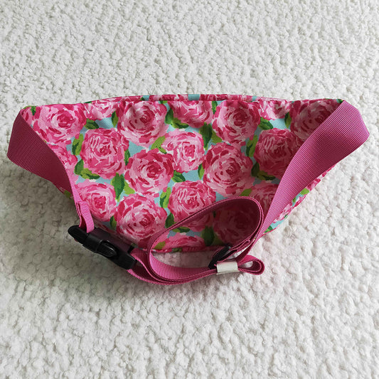Hotpink flower rose fanny pack bags