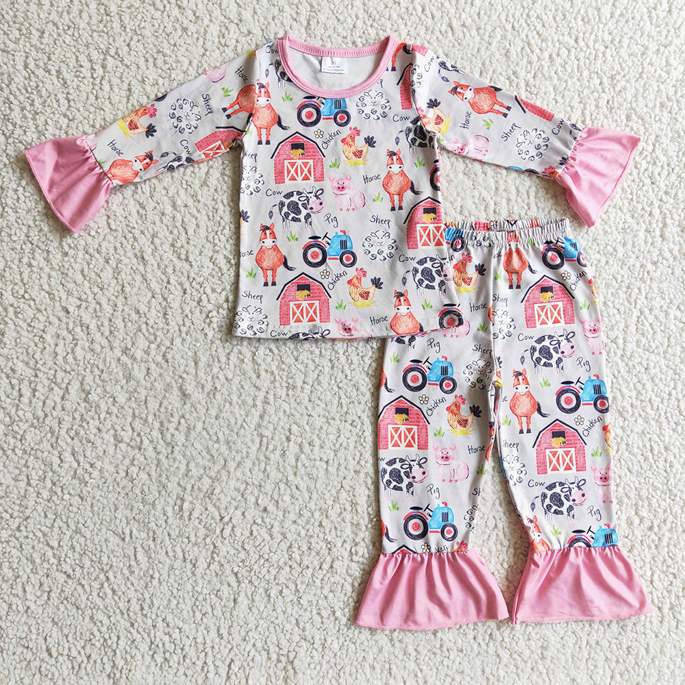 Baby Girls Farm Pajamas Clothes Sets