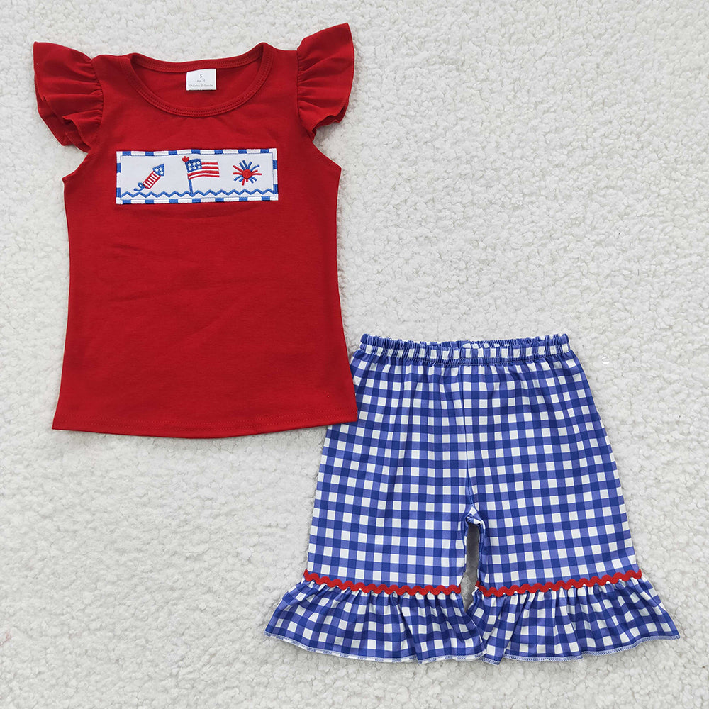 Baby Girls July 4th Summer Shorts Clothes Sets