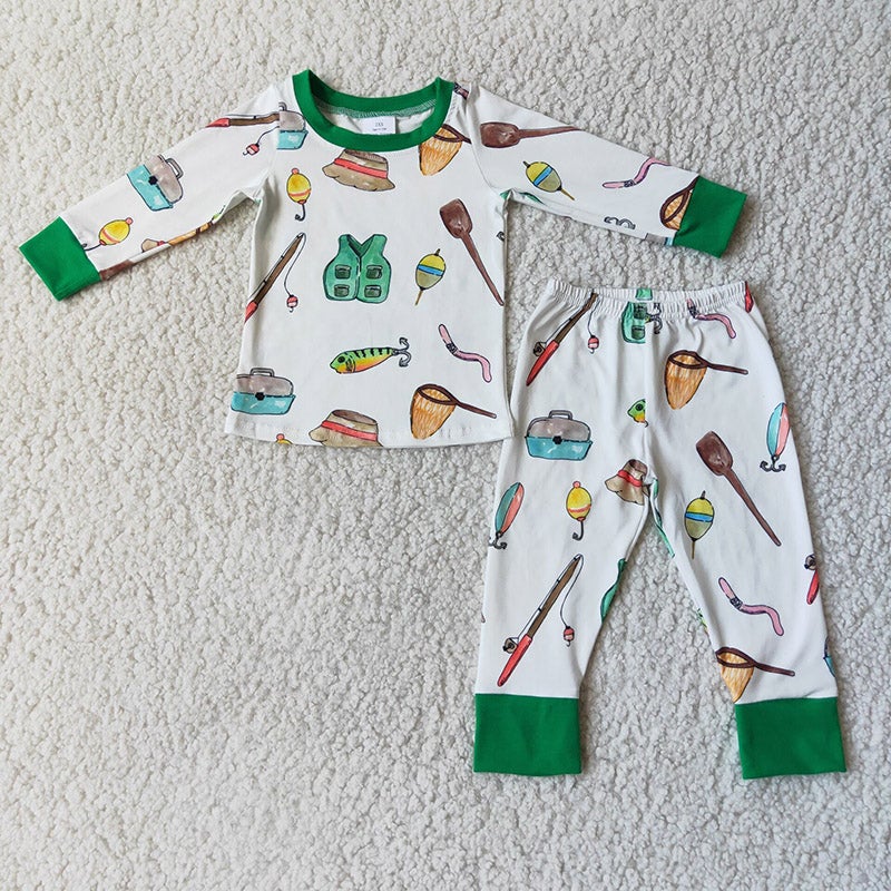 Boys fishing pajamas sleepwear