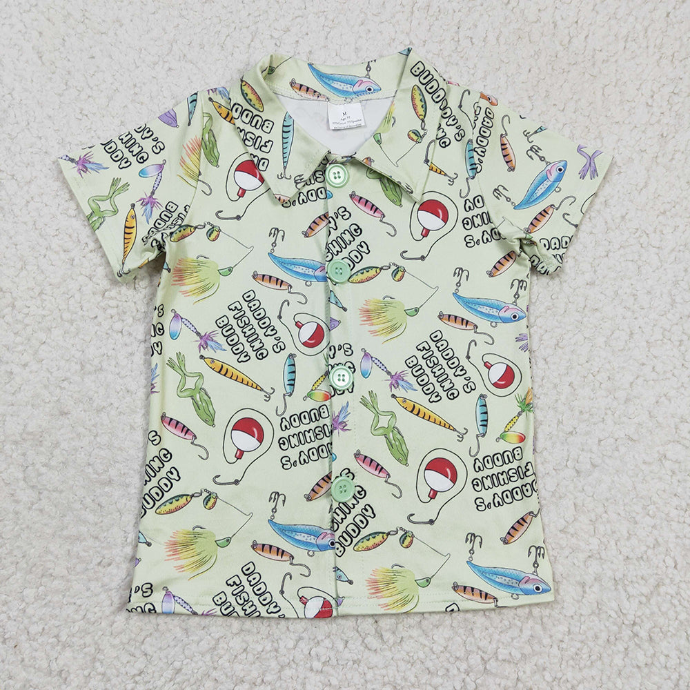 Baby Boys Fishing button ups short Sleeve shirts tops