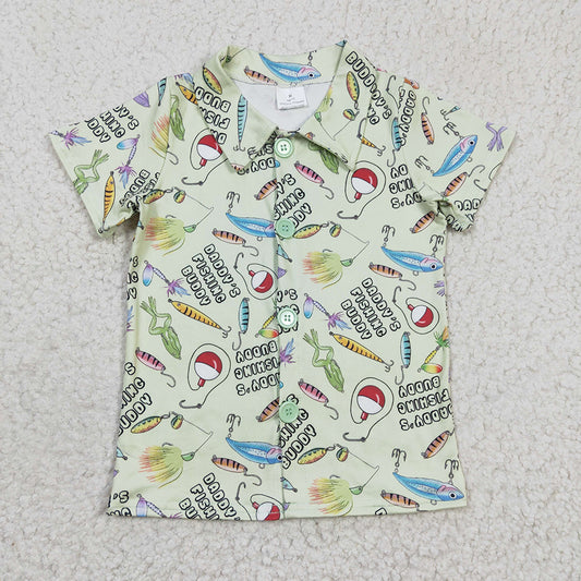 Baby Boys Fishing button ups short Sleeve shirts tops