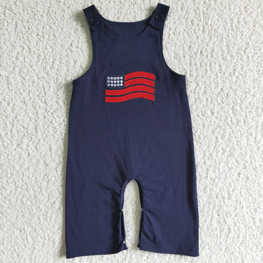 Baby Boys fourth of July Flag Rompers