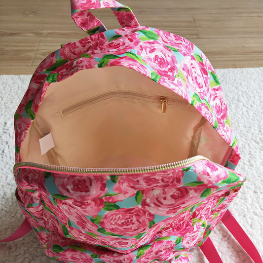 Hotpink flower rose back bags
