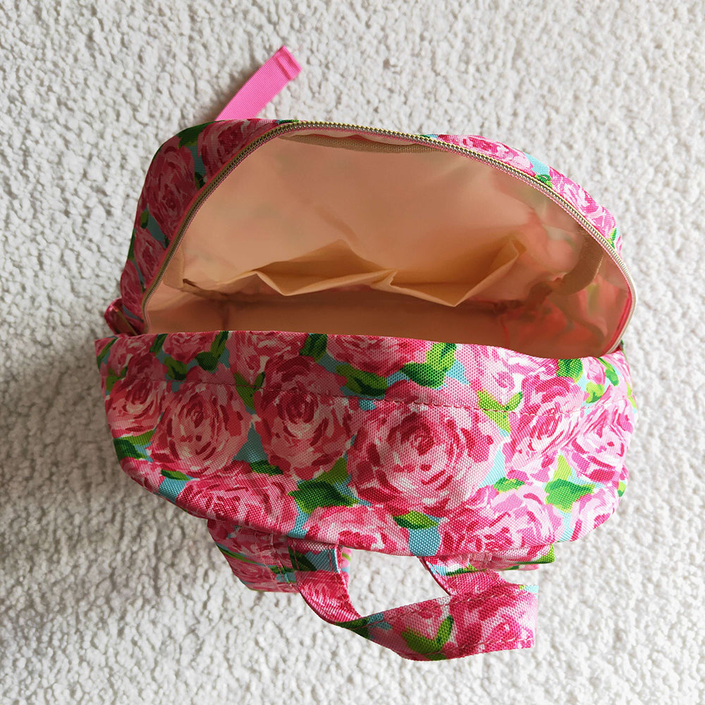 Hotpink flower rose back bags