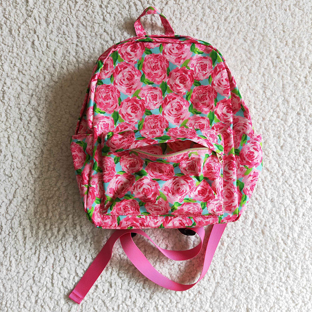 Hotpink flower rose back bags