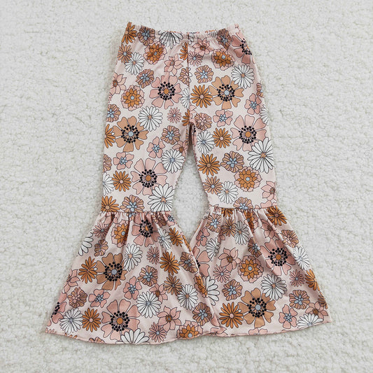 Baby Girls Western Small Flowers Bell Bottom Pants 7
