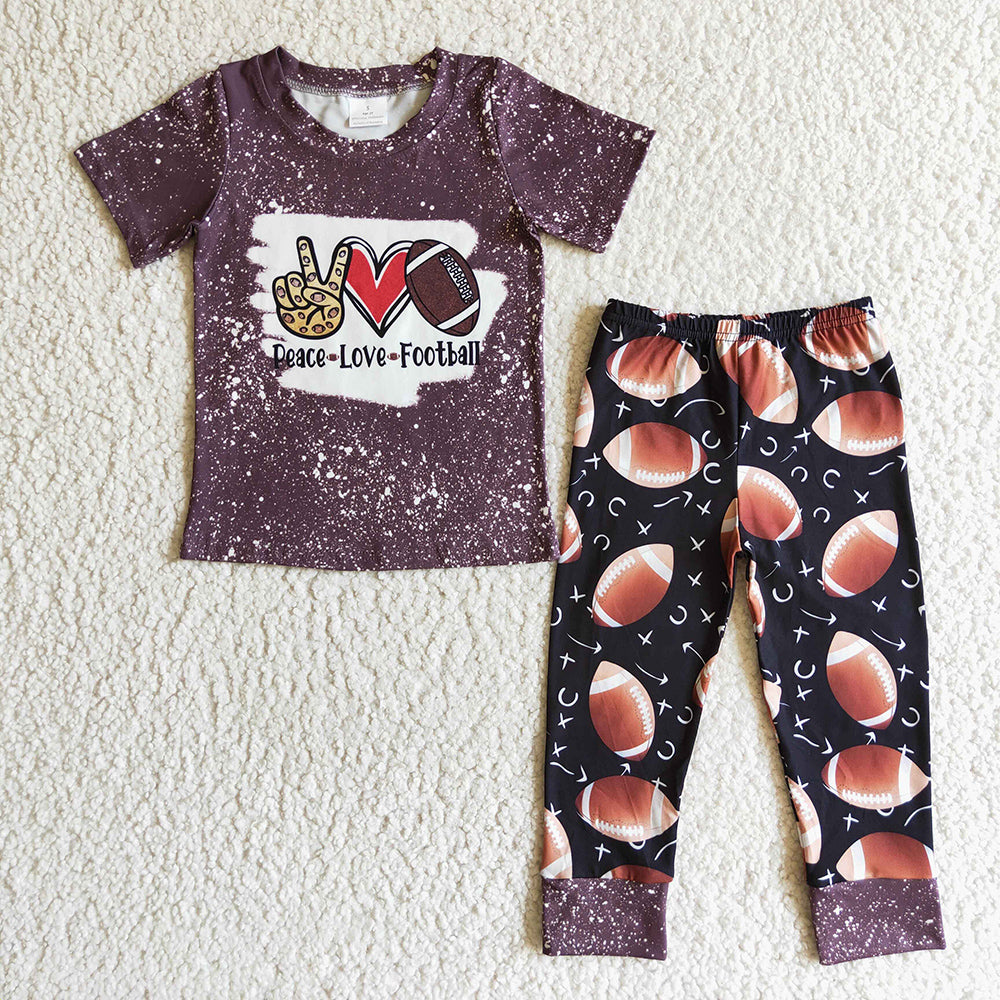 baby boys peace love football pants clothing sets