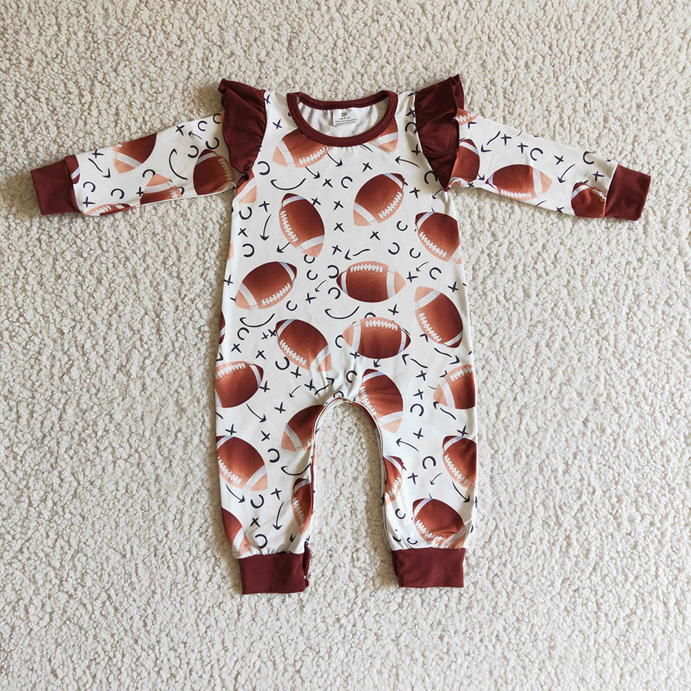 Baby girls baseball fall rompers