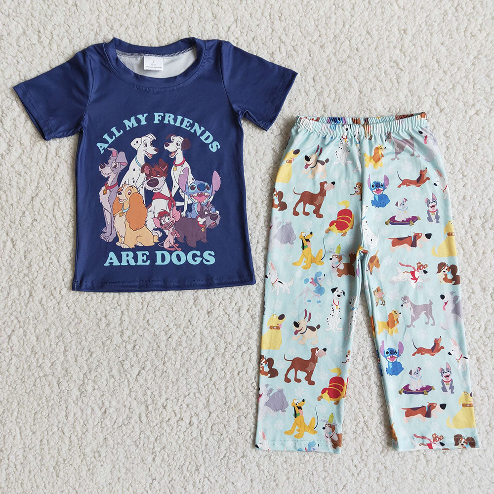 Baby Boys dog friends pants cartoon outfits sets