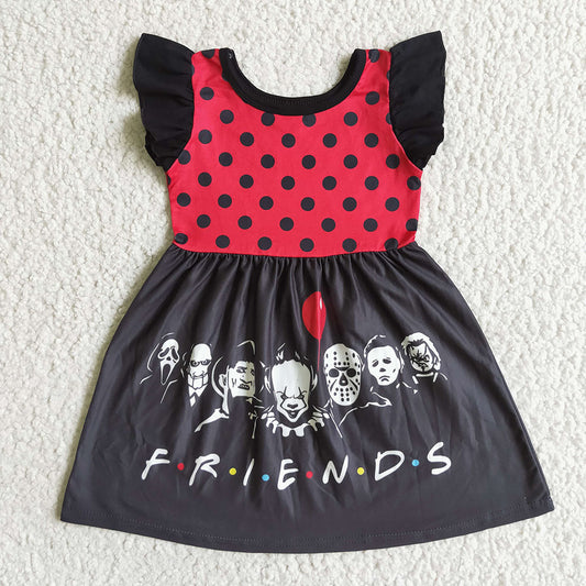 Baby Girls Halloween balloon cartoon friends dresses