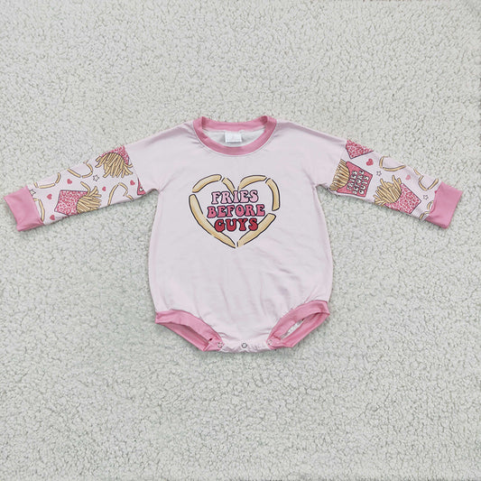 Baby Girls Fries Valentines rompers