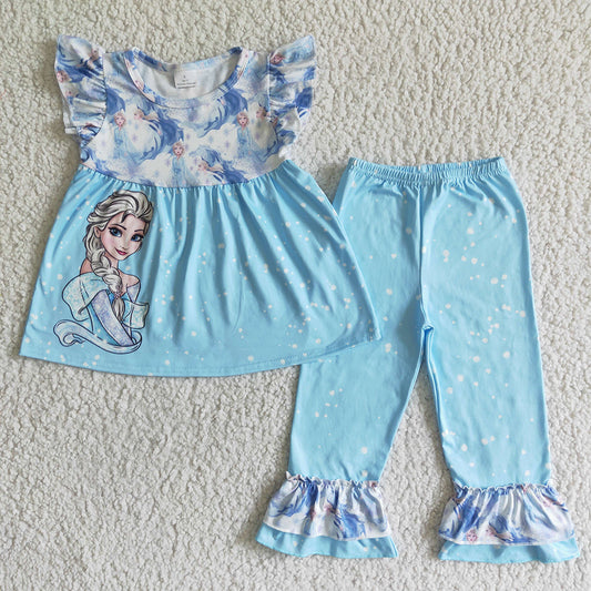 Baby Girls princess ruffle pants clothing sets 2