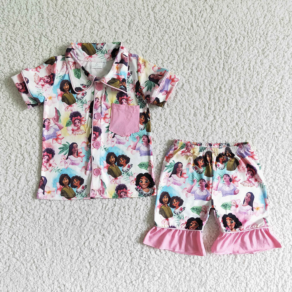 Baby girls movie cartoon summer shorts pajamas sleepwear