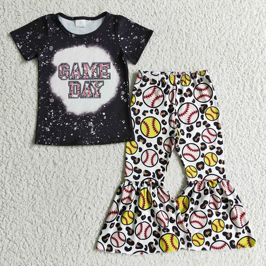 Baby Girls Game day softball bell pants sets