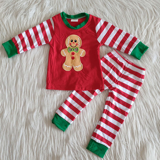 Boys Gingerbread stripe pajamas