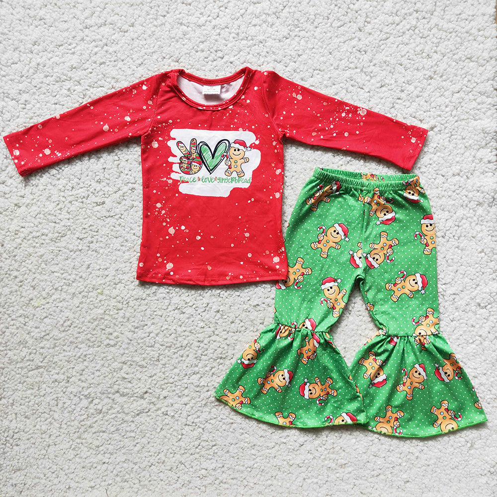 Peace love gingerbread Christmas clothing sets