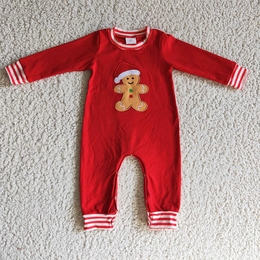 Baby boys Christmas gingerbread red rompers