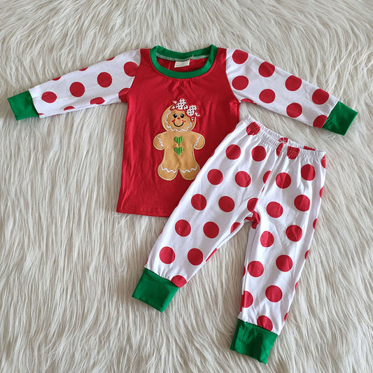 Girls Gingerbread stripe pajamas