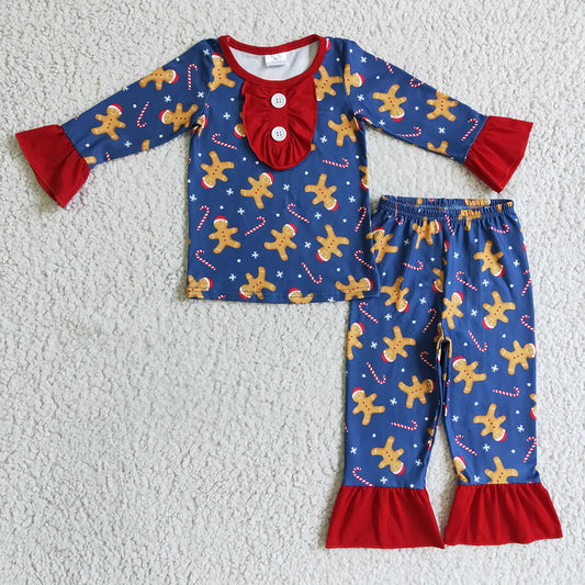 Baby Girls Christmas Gingerbread Pajamas pants sets