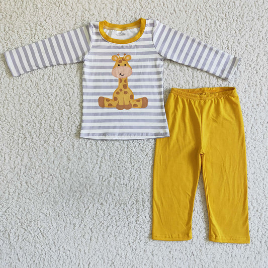 Baby boys giraffe pajamas pants clothes sets