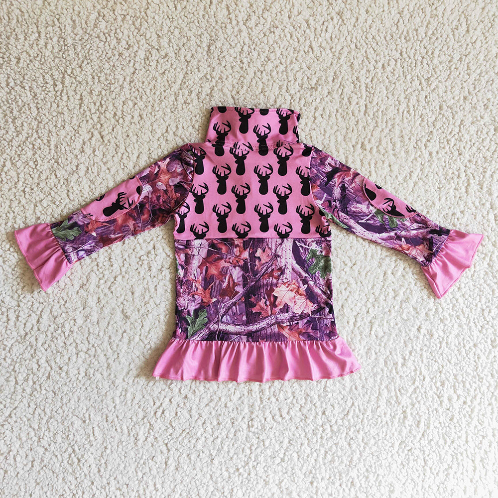 Baby girls pink camo pullover shirts