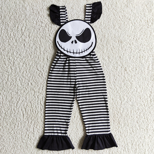 Baby girls Halloween black stripe jumpsuits Overall