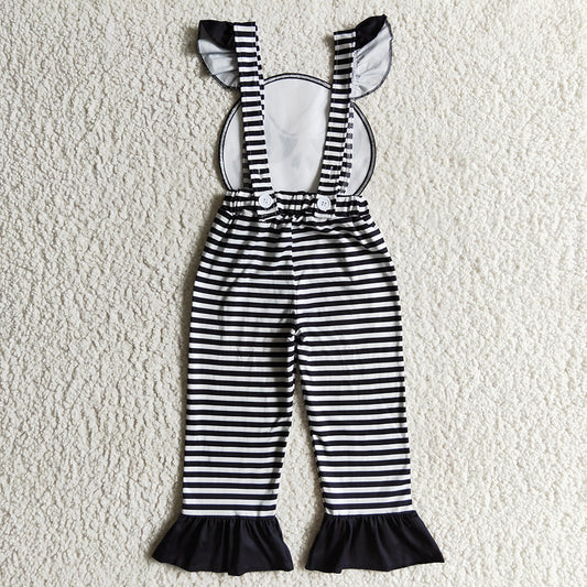 Baby girls Halloween black stripe jumpsuits Overall