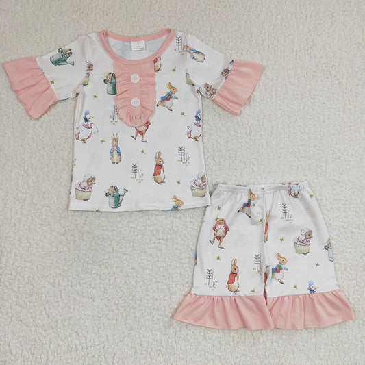 Baby Girls Easter Rabbit Shorts Sets Pajamas