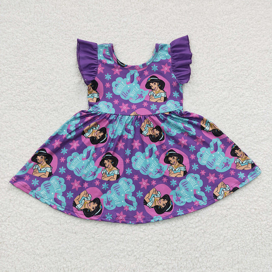 Baby Girls Summer Purple Princess Knee Length Dresses