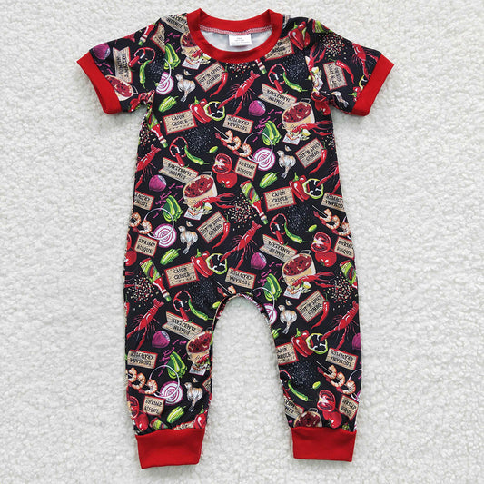 Baby Boys Lobster Short Sleeve Rompers