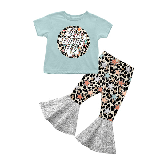 Baby girls leopard bell pants sets