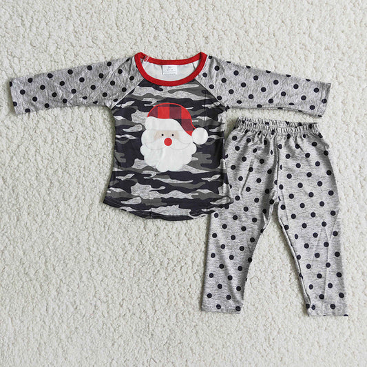 Girls Dots santa pants sets