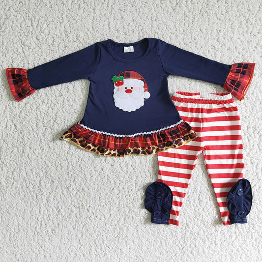 Girls Santa Embroidered legging sets