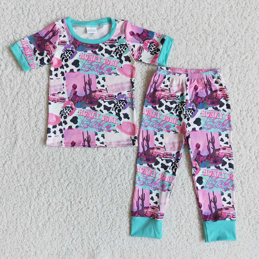 Children Kids Fashion Loepard pajamas Sleepwear Suits