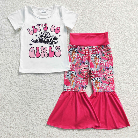 Baby Girls Let's Go Girls Western Bell Pants Clothes Sets