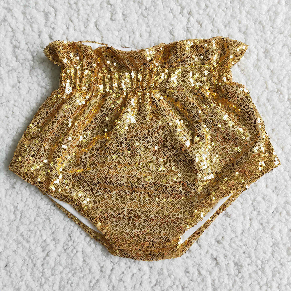 Sequin golden baby bummie