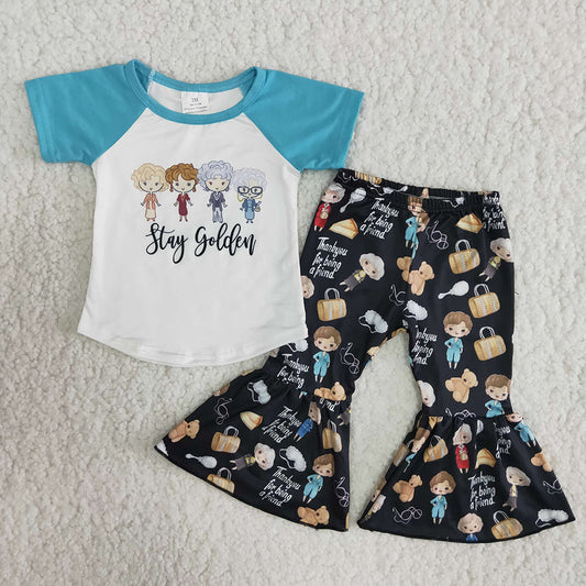 Baby girls women blue bell set