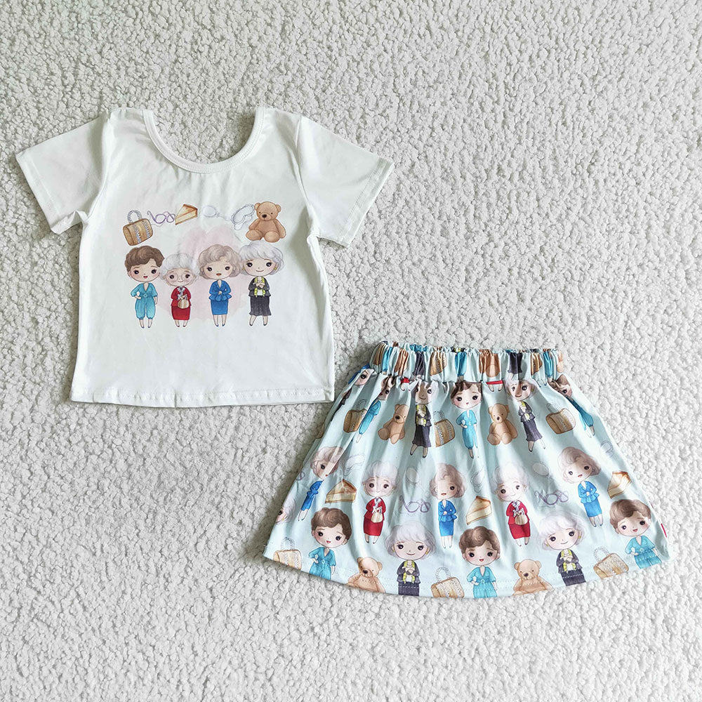 Baby girls skirt cartoon old women outfits clothes
