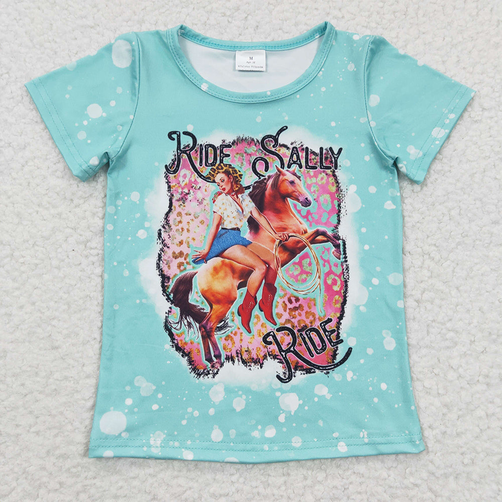 Baby Girls Western Riding Short Sleeve Tee Shirts