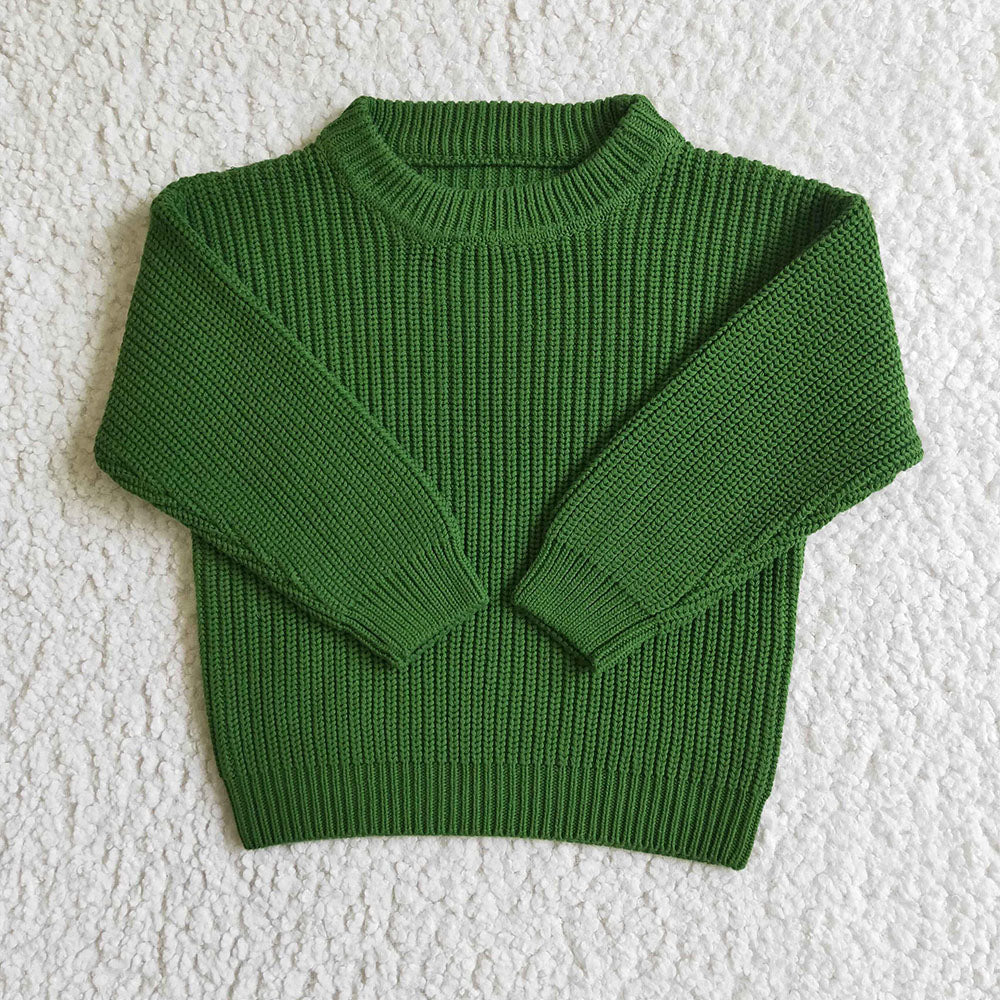 Baby Girls Fall dark green Color Sweaters